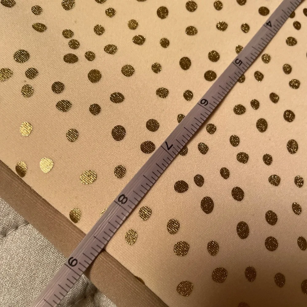 Laptop or tablet bag cream with gold polka dots
